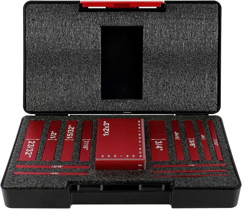 Abizarch 15pcs Gauge Block Set Aluminum Alloy Height Gauge Block High Precision Setup Bars Portable Testing Gauge Block Measuring Tool for Router and Table Saw Woodworking Accessories - Image 2